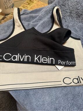 Calvin Klein Black Crewneck Performance Top